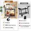 Outdoor Grill Table Cart with 4 Wheels, Stainless Steel Pizza Oven Table for Outside, Movable Prep Table Cooking Station - 4 of 4
