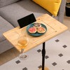 KTMBDW C-Shaped End Table, Side Table for Sofa, Couch Table with Metal Frame, Small TV Tray Table for Living Room, Bedroom, Natural - 2 of 4