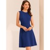 INSPIRE CHIC Women's Work Round Neck Sleeveless Fit and Flare Dresses - 2 of 4