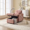 Lyngins Modern Chenille Chaise Lounge Recliner Chair with Phone Stand & Storage,Leisure Sofa Chair for Living Room,Bedroom - 2 of 4