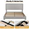 Dyonery Boucle Bed Frame,Gray Upholstered Teddy Fabric Bed Frame with Headboard, Adjustable Headboard, Easy Assembly - 2 of 4