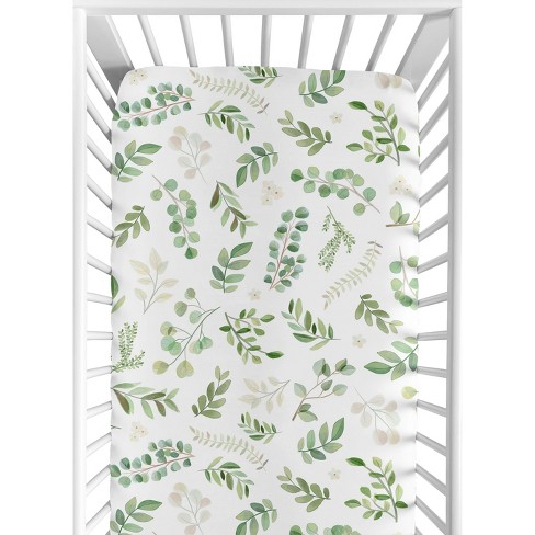 Sweet Jojo Designs Girl Baby Fitted Crib Sheet Botanical Floral Leaf ...