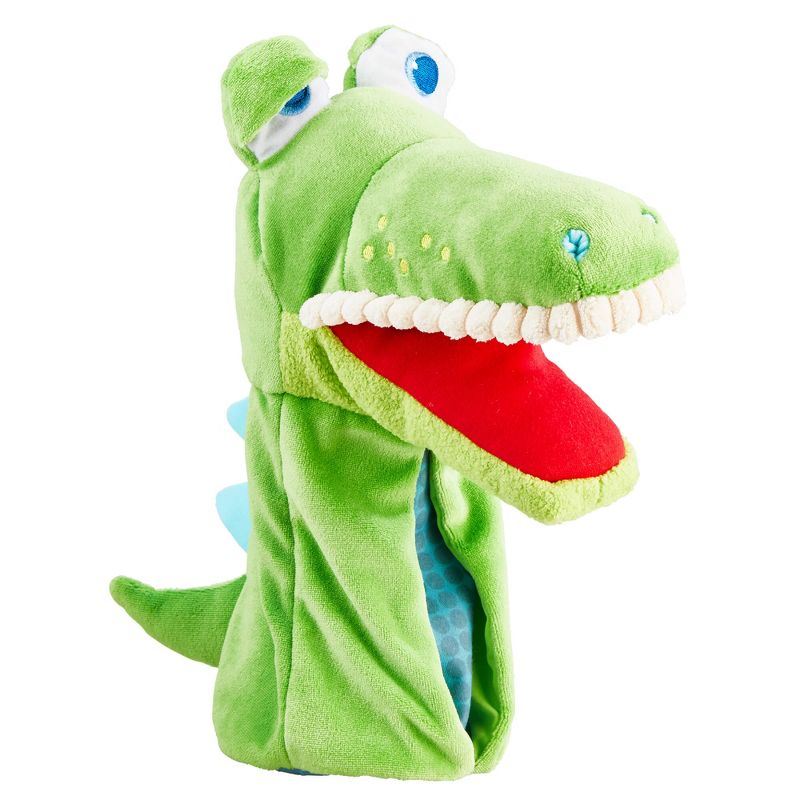 HABA Glove Puppet Eat It Up Croco - Hand Puppet with Built in Belly Bag, 3 of 7