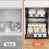 LunaLulinlk Adjustable 2-Tier Pull Out Cabinet Organizer, Expandable 13"-21" Wide, No-Drill Kitchen Cabinet Organizer, 21" Deep, Black - 3 of 4