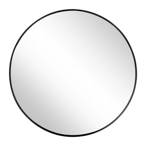 TopComfy Makeup Mirrors Round Mirror Circle Wall Mirror Metal Frame Circle Bathroom Mirror Circular Mirrors for Bedroom, Black, 24"*24"*0.6" - 1 of 4