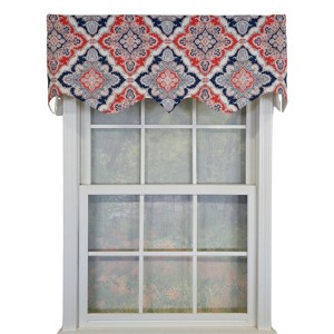 RLF Home 100% Cotton Coventry Regal  Fully lined Windows Rod Pocket Valance 50" x 17"  Navy - 1 of 4