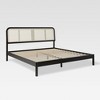 Saracina Home King Rattan Headboard Bed Black: Rubberwood Frame, Transitional Bohemian Style, No Box Spring Needed - 3 of 4
