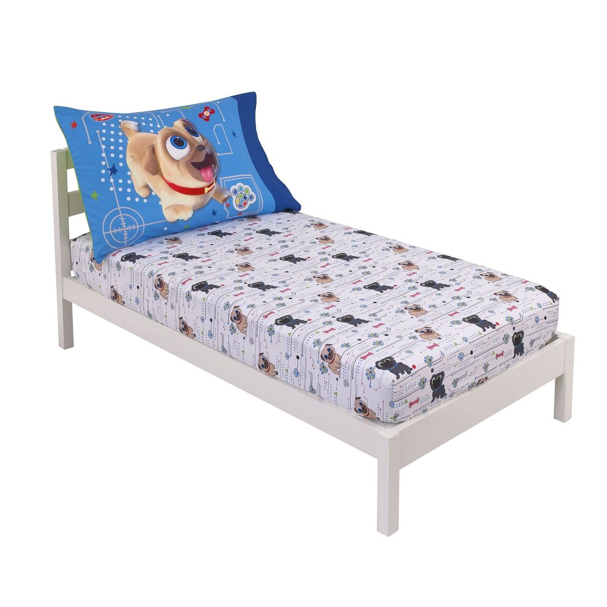 Disney Puppy Dog Pals 2 Piece Toddler Sheet Set - Fitted Bottom Sheet & Reversible Pillowcase