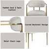 GDFStudio Felix Modern Chenill Upholstered Arm Chair with Gold Metal Frame(Set of 2) - 4 of 4