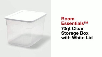 70qt Clear Storage Box with White Lid - Room Essentials 70 qt