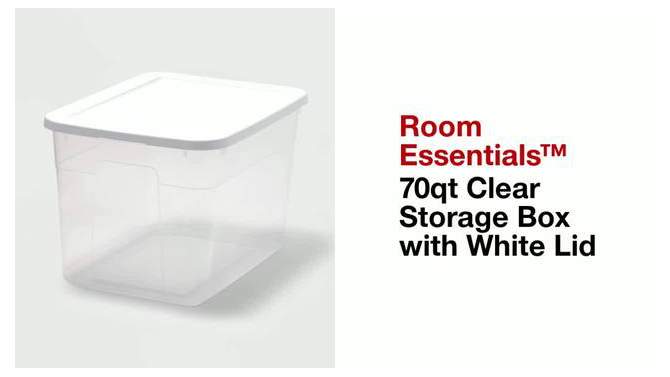 70qt Clear Storage Box with White Lid - Room Essentials&#8482;, 2 of 6, play video