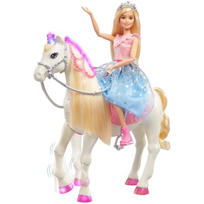 barbie princess and unicorn gift set