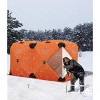 1-8 Person Pop-Up Ice Fishing Shelter, Insulated Portable Hub-Style Tent - Windproof Warm Shanty for Winter Fishing - 2 of 4