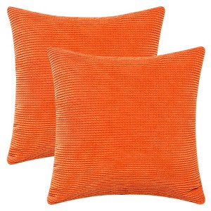 REGALWOVEN Corduroy Classical Modern Soft Solid Pillow Covers for Couch Sofa Home Bedroom 18 x 18 Inch 2 Pcs - 1 of 4