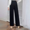 Women's High Waisted Dressy Pants Stretch Buttons Wide Leg Straight Casual Trouser - 2 of 4