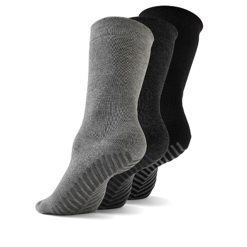 Gripjoy Women s Crew Socks With Grips pack Of 3 Grey Target