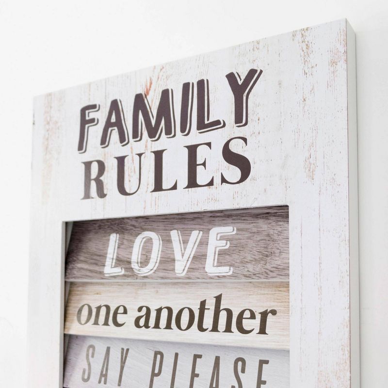 Family Rules Inspirational Shutter Window Plaque Farmhouse Wall Sign Panel - American Art Decor, 4 of 8