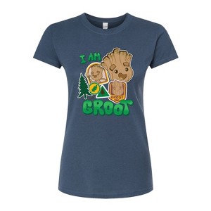 Women's - Marvel - Guardians of the Galaxy Groot Sticker Fitted Graphic T-Shirt - 1 of 2