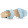Allegra K Women's Back to College Faux Suede Dual Straps Block Heel Slide Sandals - 4 of 4