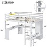 CAVINAS Twin Size Loft Bed Wooden Bed Frame with L-Shaped Desk, Shelves, Wardrobe and Ladder for Bedroom - 4 of 4