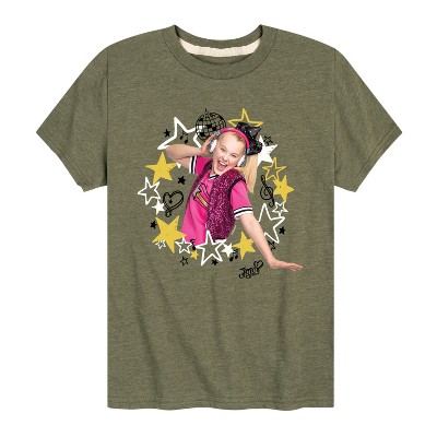 JoJo Siwa Jojo Wreath Short Sleeve Graphic T-Shirt - Heather Military Green - 4T