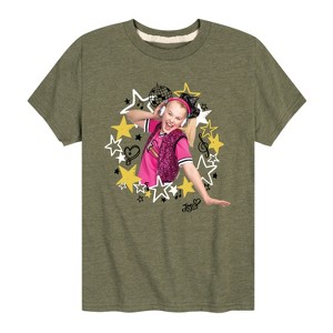 JoJo Siwa Jojo Wreath Short Sleeve Graphic T-Shirt - Heather Military Green - 4T - 1 of 3