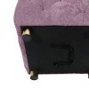 GlasFlength Ottomans and Benches Velvet Upholstered Ottoman with Modern Simple Fashion Design for Stylish Living Spaces, Purple, 18.9"*18.9"*17.32" - 3 of 4