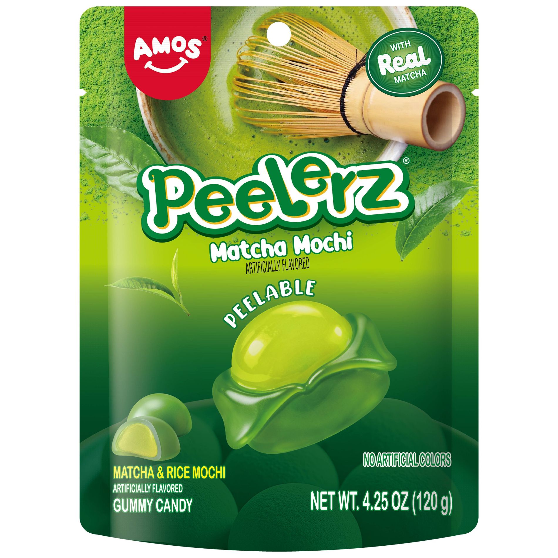 AMOS Peelerz Matcha Mochi Gummy Candy - 4.25oz