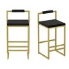 SEVOBAL Counter and Bar Stools Modern Velvet Upholstered Barstools with Low Backrest for Kitchen and Dining Room, Black, 16.53"*15.35"*31.69" - 2 of 4