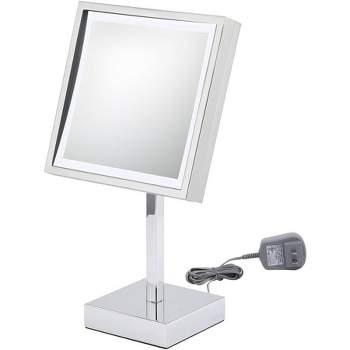Aptations Kimball & Young Single-Sided LED Square Free Standing Vanity Mirror, Brushed Nickel