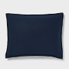 Standard Washed Cotton Sateen Quilt Sham Dark Navy - Threshold™: 250 Thread Count, OEKO-TEX Certified, Machine Washable - 3 of 3