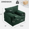 Comfortable Swivel Accent Armchair Oversized Upholstered Single Sofa With Side Pockets Teddy Swivel Arm Chair For Living Room,Bedroom-Cuddlewood - 4 of 4