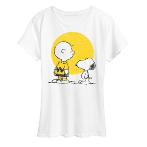 Women's - Peanuts - Charlie Snoopy Hearts Short Sleeve Graphic T-Shirt - 1 of 4