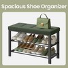 Shoe Bench, Storage Bench, Entryway Bench with Cushion, Shoe Shelf with Seat, Storage Organizer with Foam Padded Seat Linen Metal Frame - 4 of 4
