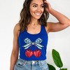 Simply Sage Market Women's Coquette Patriotic Cherries Graphic Racerback Tank - 2 of 3