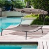 Outsunny Patio Double Chaise Lounge Chair, Outdoor Wheeled Hammock Daybed with Adjustable Canopy and Pillow for Sun Room, Garden, or Poolside - 3 of 4