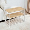 Kitchen Island with 3 Shelves, Island Table, 47.2 Inches Width Kitchen Shelf with Large Worktop, Stable Steel Structure, Industrial, Easy to Assemble - 3 of 4