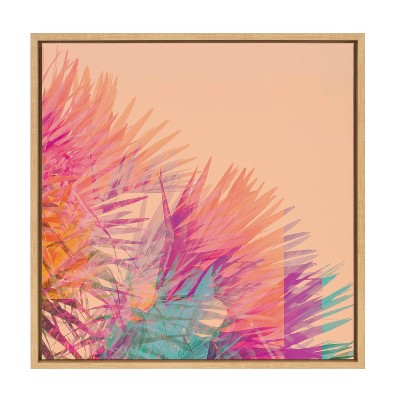 Sylvie Sun Burn 2 Framed Abstract Canvas Art, 22x22, Natural