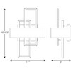 Progress Lighting Adagio 2-Light Wall Sconce, Black, Geometric Pattern, Steel, Damp Rated, Brushed Silver and Brass Accents - 3 of 4
