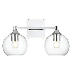 Elegant Lighting Foster 2 light Chrome and Clear Bath Sconce - 1 of 4