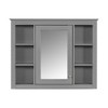 Bathroom Mirror Cabinet, Modern Bathroom Wall Cabinet Storage Organizer With Mirrors Door, 6 Open Shelves, Above Toilet Storage Cabinet - 3 of 4