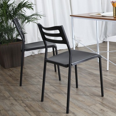 Humble Crew Black Metal Armless Desk Chair