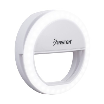 Insten 3" Mini LED Selfie Ring Light with Clip for Laptop Tablet Video, Dimmable, 36 Beads, Battery Powered