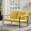 Vynxaria Blue/Dark Gray/ Yellow Accent Chair for One + Double, Metal Armrests & Foam Padding, Ideal for Living, Bedroom, Study Areas - 3 of 4