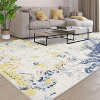 Modern Abstract Area Rug - Stain Resistant, Washable, Non-Shedding, Non-Slip Backing Carpet for Living Room, Bedroom, Dining Room, Office - 3 of 4