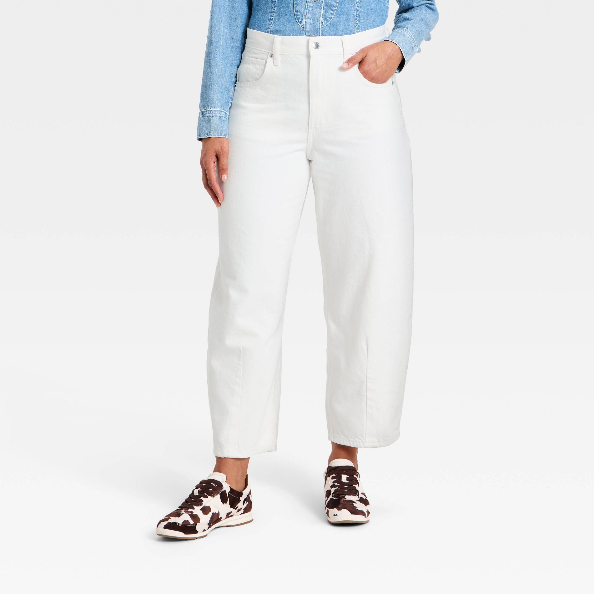 Women's High-Rise Striped Barrel Jeans - Universal Thread™