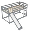 Kumasinova Twin-Over-Twin Low Bunk Bed with Convertible Slide & Ladder, Sturdy Wooden Bed Frame with Safety Bar, Kids' Bunk Bed/Gaming Beds - 3 of 4