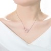 Guili Sterling Silver 18k Rose Gold Plated Necklace with Oval and Circle Pendant, Providing Effortless Charm and a Delicate Touch of Class - 3 of 3