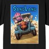 Sand Land Main Characters In Jeep Key Art Crew Neck Short Sleeve Black Adult T-shirt - 2 of 3