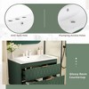 NicBex 30" Wall Mounted Bathroom Vanity with Top Resin Sink Combo,Floating Vanity Cabinet with 2 Drawers,Matte Green Finish,Solid Wood Frame - 3 of 4